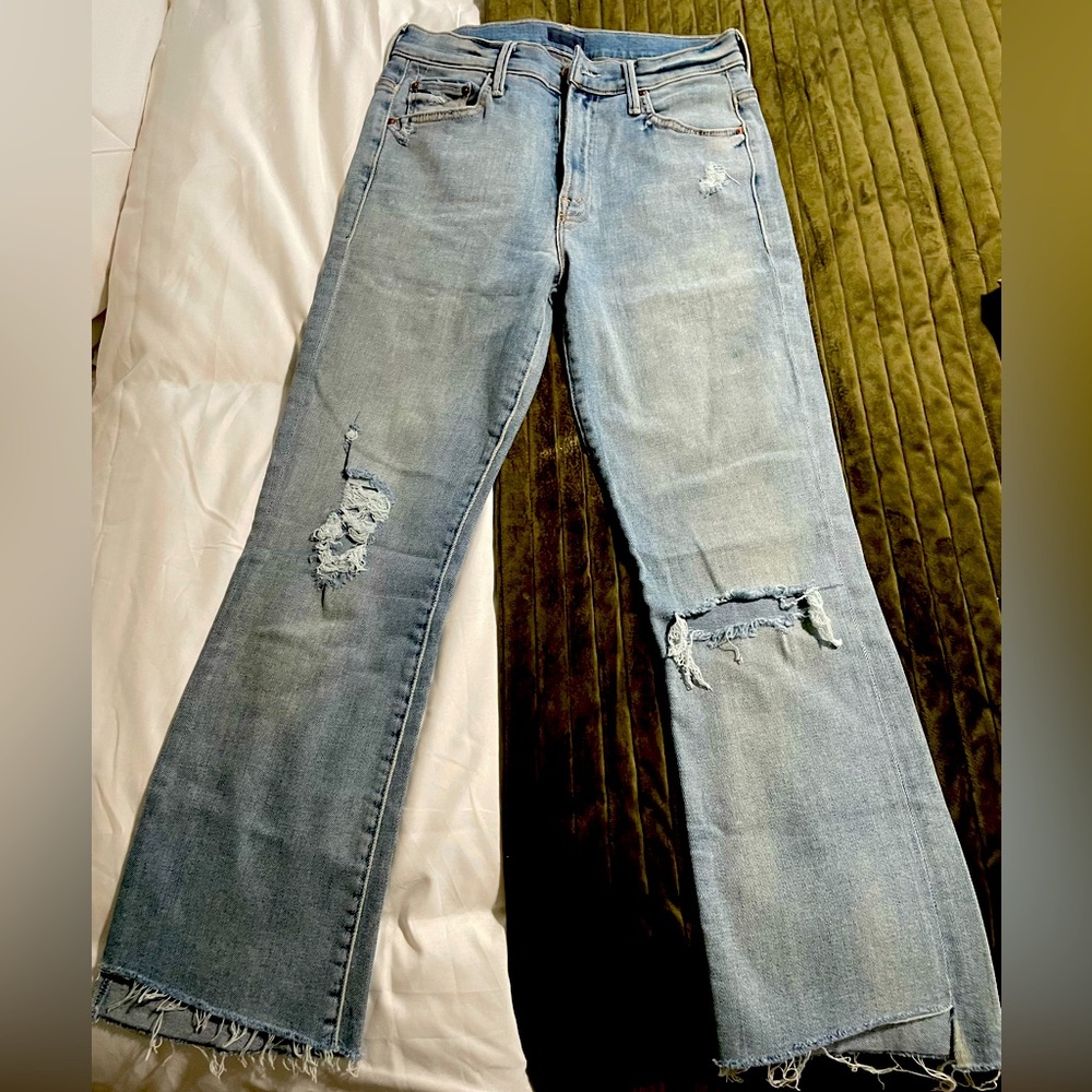 Mother Denim Insider Crop Step Fray Jeans. Size 26